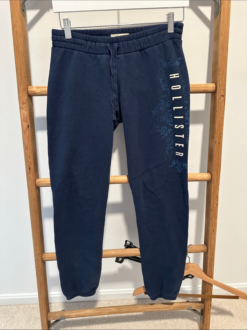 Y2K Hollister Navy Logo Jogger Sweatpants